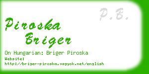 piroska briger business card